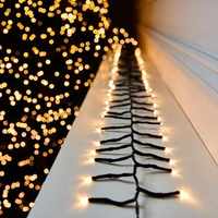 Weihnachts-LED-Feuerwerkslichterkette Dunkelgrüne Linie 8-Funktionen Feengirlande Cluster-Lichterkette Weihnachtsbaum-Dekoration