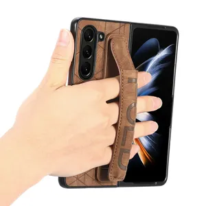 Support de bracelet anti-chute étui <span class=keywords><strong>en</strong></span> cuir TPU uni fente pour stylo S pour Samsung Galaxy Z pli 5 pli pli 4 5G téléphones mobiles 16 pouces - Product Image 4
