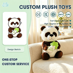 Boneka Panda Kustom Berkualitas Tinggi, Mainan Hewan Plush Lembut untuk Dekorasi, OEM ODM, Hadiah Boneka Panda Plushie yang Dipersonalisasi - Product Image 1