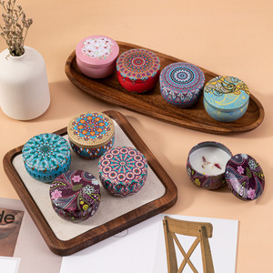 Juego de Velas Aromáticas Angju, Cera de Soya en Lata, Diseño de Flores Secas, 4-12 Horas de Duración, Aire Fresco, Decoración del Hogar - Product Image 4