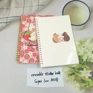 Harga pabrik dijanjikan kualitas CMYK penutup cetak kawat O Spiral kartun terjangkau Saddle Stitch dapat digunakan kembali stiker buku kustom - Product Image 4