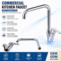 Robinet mélangeur chaud/froid pour cuisine commerciale, en alliage de zinc, monocommande, finition chromée, pour évier de cuisine - Fournisseur OEM & ODM