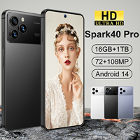 Precio de Fábrica al por Mayor, Versión Global Original, Spark40Pro Ultra HD, Cámara de 108MP, Teléfono Inteligente 5G, Doble SIM, Reconocimiento Facial