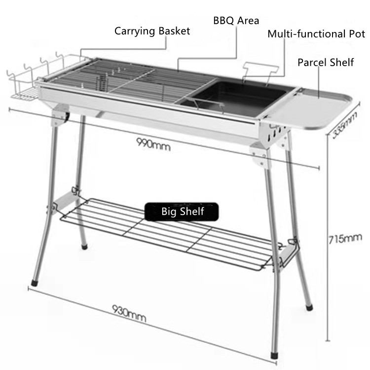 POP Backyard Charcoal BBQ Stove Grill Portable Folding Charcoal Bbq Stove