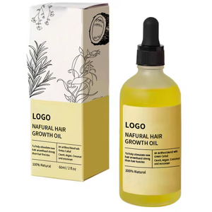 Olio per la Crescita dei Capelli 100% Naturale Private Label, Siero di Ricino e Mandorle, Rosmarino Selvatico Puro ad Azione Rapida con Menta Piperita - Product Image 1