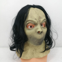 Masque de clown d'Halloween amusant, masque de clown à grande bouche avec cheveux rouges, horreur effrayante avec perruques, masque de clown tueur en latex effrayant d'anime
