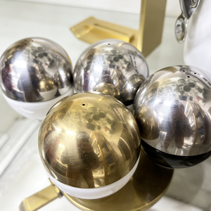 Tarro de especias personalizado mecanizado por CNC con certificación ISO9001 - Diseño de bola de níquel/oro pulido para mecanizado de sets de regalo de cocina - Product Image 1