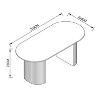 Table à manger rectangulaire en travertin nordique et panneaux de bois écologiques, 200 cm, MDF E0, pour projets modernes d'appartements et villas (vente en gros)