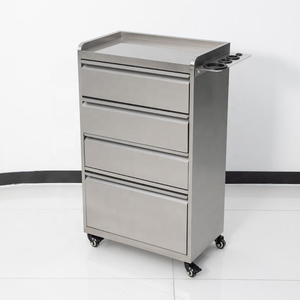 Professional Stainless Steel <b>Tool</b> Storage Cabinet 4-Wheel <b>Trolley</b> for Beauty Salons Barber Shops-Modern Design Durable Easy - Product Image 1