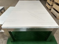 Mesa de Billar Fusion Tables de 7' con Superficie de Pizarra de Acero Inoxidable, Troneras de Cuero, Colores Personalizables y Base de Pizarra de 3 Piezas