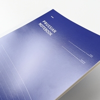 Cahier B5 étanche avec reliure à colle 40 pages 80gsm papier à lettres 250gsm couverture de carte bleu blanc conception plate pour le bureau