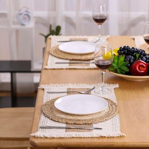 Handmade Boho placemats <span class=keywords><strong>macrame</strong></span> trang trí và trang trại phong cách placemats cho bàn ăn nhà bếp - Product Image 4