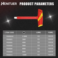 Tang Panjang Plastik Industri HENITUER F8056 dengan Gagang Berinsulasi, Multifungsi untuk Rumah Tangga, Kunci Allen Tipe-T Kepala Datar