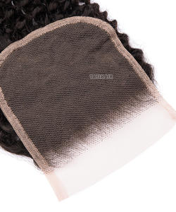 Extensions de cheveux humains brésiliens noirs 100 % vierges Remy, bouclés crépus, avec closure en dentelle 4x4, pour femmes, haute qualité, fabriquées à la machine, vente en gros - Product Image 6