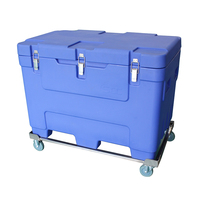 Caisse de stockage isotherme robuste pour glace sèche, avec roues et loquet métallique, pour le transport en chaîne du froid, directement de l'usine