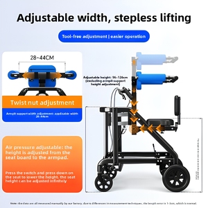 Andador de Rehabilitación Pediátrica con Freno de <span class=keywords><strong>Mano</strong></span> de Presión de Aire, Asiento Extraíble y Lavable para Niños con Discapacidad, Parálisis Cerebral - Product Image 2