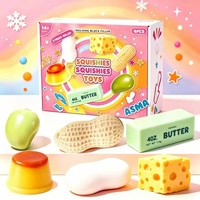 Coffret Sensoriel Crunchy Squishy : Fruits, Légumes, Cacahuètes, Fromage, Pouding de Pomme de Terre, Malt, Sucre – Jouets de Décompression à Presser