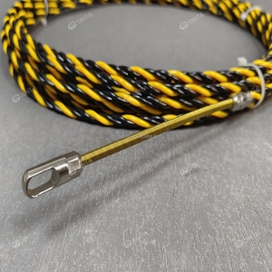 <span class=keywords><strong>Cinta</strong></span> Pasacables Triple Trenzada Amarilla y Negra <span class=keywords><strong>de</strong></span> 4.5mm x 20m, Material PET, para Pasar Cables a Través <span class=keywords><strong>de</strong></span> Paredes, para Electricistas - Product Image 6