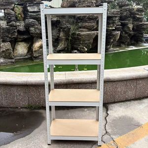 رفوف تخزين معدنية سوداء للزوايا بخمسة مستويات قابلة للتعديل، مقاومة للتآكل، متينة، بدون براغي، مجلفنة، للمرآب - Product Image 4