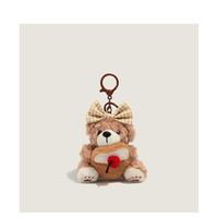 Porte-clés en peluche ours en forme de cookie Kawaii, breloques de sac, pendentifs de sac à dos, cadeau mignon pour petite amie, vente en gros