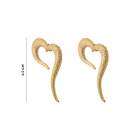 Boucles d'oreilles clous Cœur Ouvert, finition texturée, design sculptural moderne, légères, élégantes, bijoux de mode pour femme