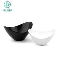 Bol à salade et à fruits en mélamine, de forme bateau, blanc et noir, résistant à la chaleur, de qualité alimentaire, personnalisable, vaisselle moderne