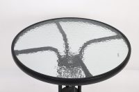 Table de jardin personnalisée en verre et mosaïque de fer pour événements, mobilier de patio, salle à manger, cour et parc