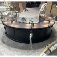 Vitrine de présentation de bijoux MASTER en verre, îlot rond avec éclairage LED, présentoir commercial pour bijouterie, idéal pour exposition en centre commercial