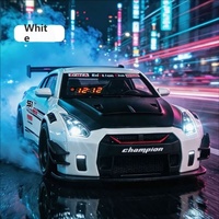 Réveil Hypercar à Son d'Échappement Réaliste, Quartz, Blanc et Noir, avec Affichage LED, Mouvement de Réveil CD