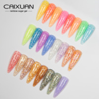 2024 arrivée populaire paillettes flocons arc-en-ciel sucre UV LED Gel vernis à ongles échantillon gratuit