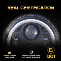 Phare avant LED rond de 45W et 7 pouces avec yeux d'ange ambrés Approuvé par le DOT pour les accessoires de carénage de voiture et de moto Harley IP67