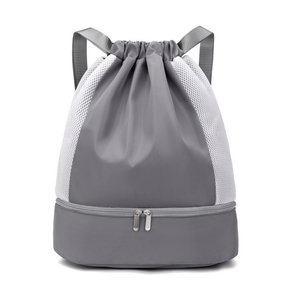 Women's Wet Dry Separation Gym <b>Bag</b> With Shoe Compartment Pink 20-35L Drawstring Backpack For Yoga Swimming Sports - Product Image 3