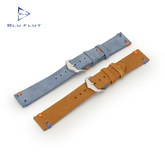 Bluflut Custom Men's Fashion Watch Leather Bands Genuine Cowhide Fur Real Leather Watch Straps