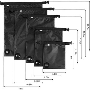 Sacs étanches pour canoë de 1,5 L, 2,5 L, 3,5 L, 4,5 L, 6 L, ensemble de sacs étanches pour kayak, rafting, navigation, randonnée, camping, randonnée à dos - Product Image 4