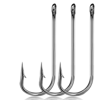 Hameçon de pêche en mer à longue tige en acier à haute teneur en carbone avec barbelures pour poisson-chat, carpe et usage en rivière, 50 pièces, modèle NCFH13
