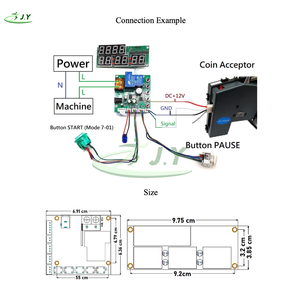 JY-30 DC 12V 9 chữ số được xây dựng trong số dư truy cập Nhắc nhở thời gian hiển thị đồng tiền hoạt động 15A hẹn giờ Bảng điều khiển với Power Relay Module - Product Image 2