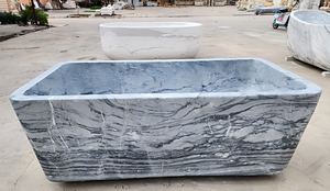 อ่างอาบน้ำรูปวงรีสั่งทำพิเศษสุดหรูหราทันสมัย สีฟ้าซาฟิร แบบตั้งพื้น สำหรับแช่ตัวในห้องน้ำ วิลล่า โรงแรม บ้าน - Product Image 3