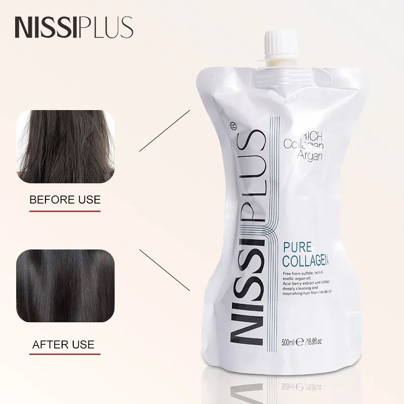 Nissipus OBM Crema de tratamiento para el cabello Queratina con colágeno y ácido hialurónico para la caída del cabello y máscara suave para el cabello