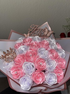 ริบบิ้นผ้าซาตินโพลีเอสเตอร์ 100% ขนาด 25 มม. ยาว 100 หลาต่อม้วน สำหรับห่อของขวัญวันเกิด วันคริสต์มาส วันแม่ วันวาเลนไทน์ งานแต่งงาน - Product Image 5