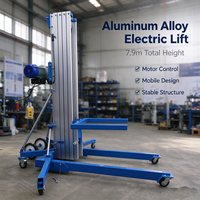 Mini élévateur manuel à ciseaux hydraulique en aluminium pour plaques de plâtre, palettes et marchandises, avec élingue à câble métallique et roulettes mobiles, capacité de charge 300 kg