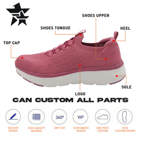 Zapatos deportivos personalizados para mujer al por mayor nuevos zapatos deportivos para caminar de ocio de malla transpirable para correr para primavera sin cordones antideslizantes - Product Image 2