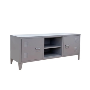 Mobile TV in Metallo dal Design Moderno, Mobile in Acciaio con 2 Ante, <span class=keywords><strong>Vetrina</strong></span> Porta TV per <span class=keywords><strong>Soggiorno</strong></span> - Product Image 2