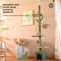 Tour griffoir pour chat de type cactus, du sol au plafond, avec poteau à griffer en sisal, pour chats de grande taille, vente directe d'usine pour grossistes en articles pour animaux de compagnie