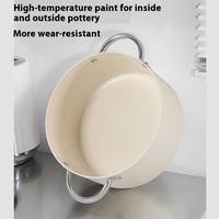 Ensemble de marmites à soupe en céramique de luxe grande capacité, antiadhésif, en métal pour un usage domestique, compatible avec les cuisinières à induction et au gaz