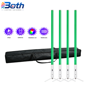 4 piezas con bolsa, luz LED de tubo de píxeles para exteriores, impermeable, RGBWA 5 en 1, 360 grados, inalámbrica, con batería, para escenario. - Product Image 1