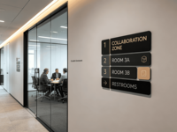 Panneau de signalisation sur pied suspendu, personnalisable avec logo, pour hôpitaux, voitures, LED, à fixer au mur intérieur