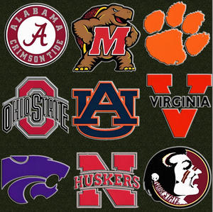 Individuelle College-Patches im Amerikanischen Sport- und NCAA-Thema, Gestickte Universitäts-Aufnäher zum Aufbügeln für Mützen - Product Image 3