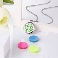 Collier diffuseur d'huiles essentielles aromathérapie avec cœur en acier inoxydable personnalisé avec pendentif médaillon