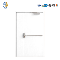 Porte coupe-feu contemporaine en acier, homologuée 120 minutes, pour sortie de secours, double battant asymétrique, sur mesure, fabriquée sur commande