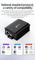 Répartiteur PoE Gigabit BT 1000 Mbps IEEE802.3af/at/bt 48V 24V3A 72W Isolation pour Caméra PTZ CCTV, Passerelle, Moniteur, Noir, Étanche